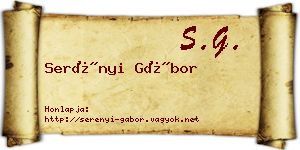 Serényi Gábor névjegykártya