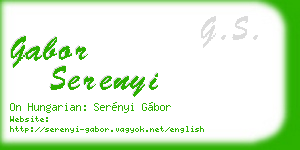 gabor serenyi business card